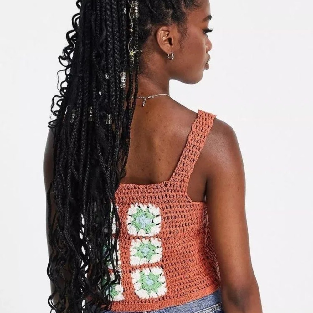 NWT ASOS Design Crochet lace up tank - Picture 3 of 11